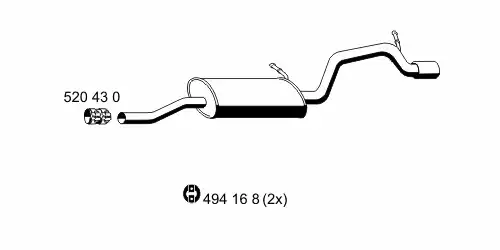 глушитель задняя часть Opel 055 19 2 ERNST