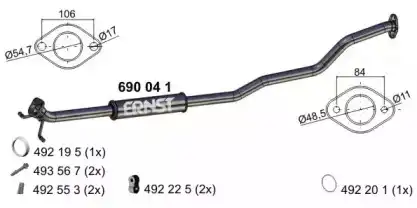 глушитель средняя часть Suz 690 04 1 ERNST