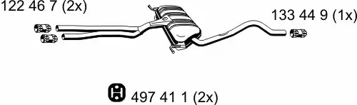 глушитель средняя часть Audi 204 18 7 ERNST