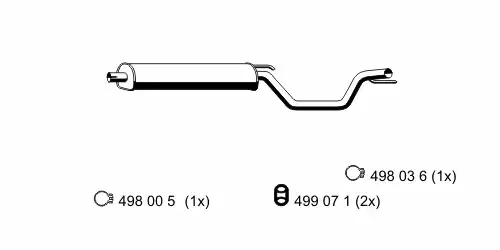 глушитель средняя часть Opel 043 19 9 ERNST
