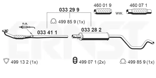 глушитель средняя часть Opel 033 29 9 ERNST