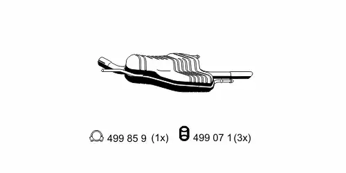 глушитель задняя часть Opel 055 22 2 ERNST