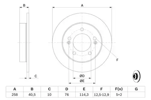 Тормозной диск BOSCH 0 986 479 059 полный , задняя ось