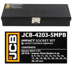 Головки ударные, набор 20пр., 1/2' (6гр.) 61360 JCB