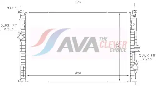 Радиатор, охлаждение двигателя \OPEL, PSA PE2438 AVA