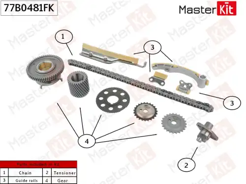 77B0481FK Комплект цепи ГРМ MITSUBISHI 4M41 (2006-) MASTERKIT