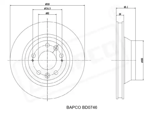 Диск тормозной передний BD0746 BAPCO