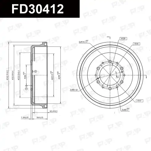 Тормозной диск FAP FD30412