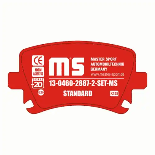 Тормозные колодки дисковые MASTER-SPORT 13-0460-2887-2-SET-MS