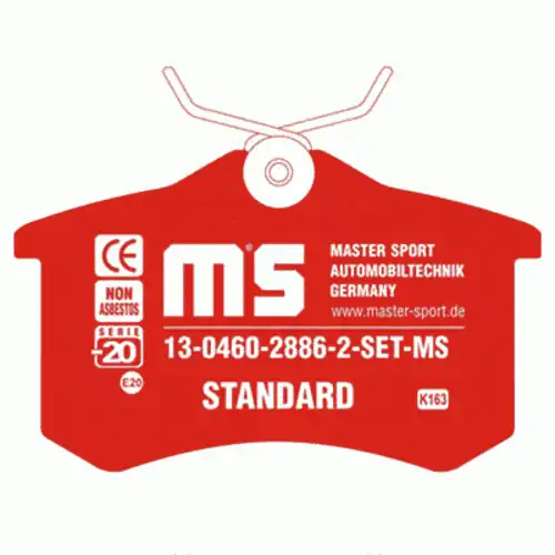 Тормозные колодки дисковые MASTER-SPORT 13-0460-2880-2-SET-MS