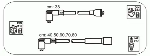 компл. высоковольт. проводов Audi ABS10 JANMOR
