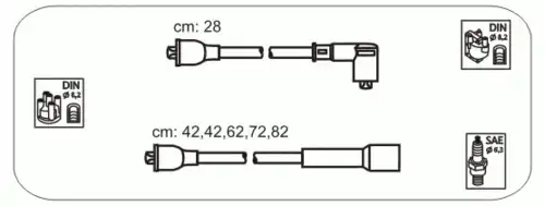 компл. высоковольт. проводов Audi ABS8 JANMOR