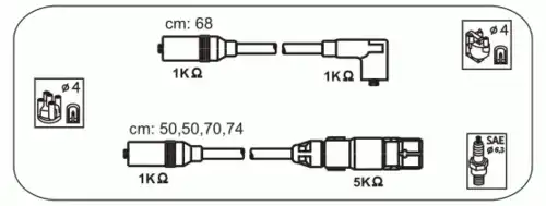 компл. высоковольт. проводов VW ABM64P JANMOR