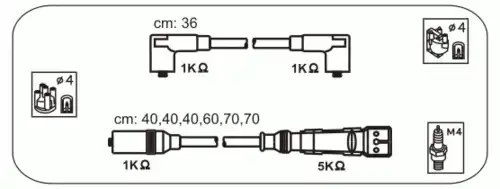 компл. высоковольт. проводов Audi ABM39P JANMOR