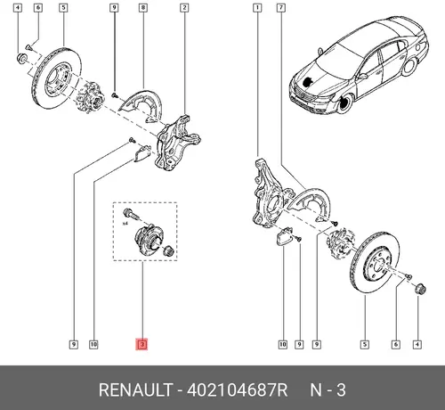 Ступица RENAULT 402104687R