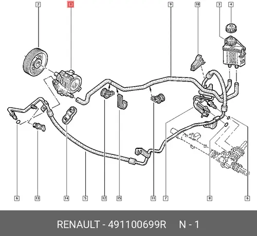 Насос гидроусилителя руля RENAULT 491100699R