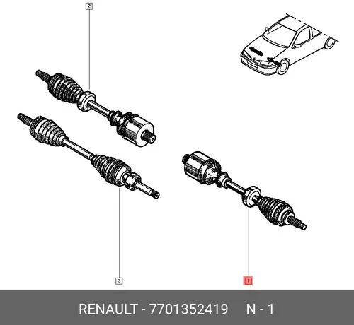 привод левый Ren 7701352419 RENAULT