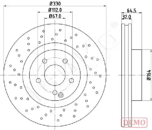 диск тормозной \MB E-CLASS 350 CGI (211.257) 06>09, E-CLASS E 200 Kompressor (211.241) 06>09, E-CLAS 600541 JAPKO
