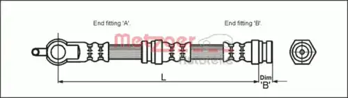 шланг тормозной перед. Maz 4114064 METZGER
