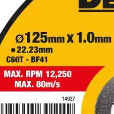 Круг отрезной 125х1.0х22мм универсальный MultiMaterial DEWALT DT20595-QZ