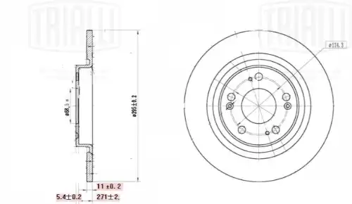 Тормозной диск TRIALLI DF 129