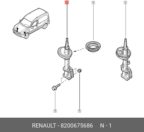 АМОРТ. ПЕР. KANGOO <<<<<<<<7700314021 8200675686 RENAULT