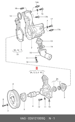 помпа Audi 026121005Q VAG