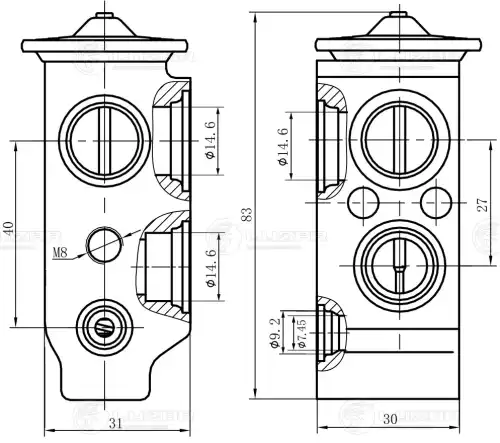 Клапан кондиционера LUZAR LTRV 0810