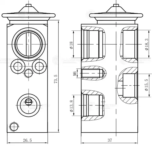 Клапан кондиционера LUZAR LTRV 1556