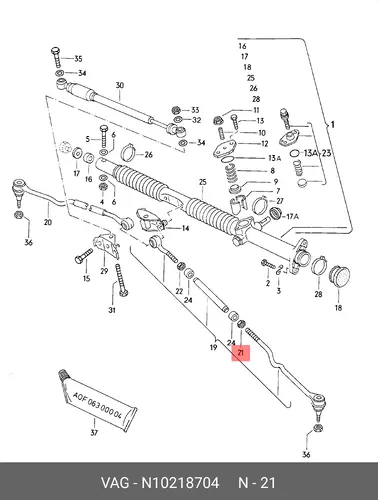 Рулевая рейка VAG N10218704