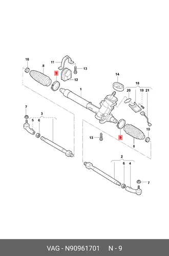 Рулевая рейка VAG N90961701
