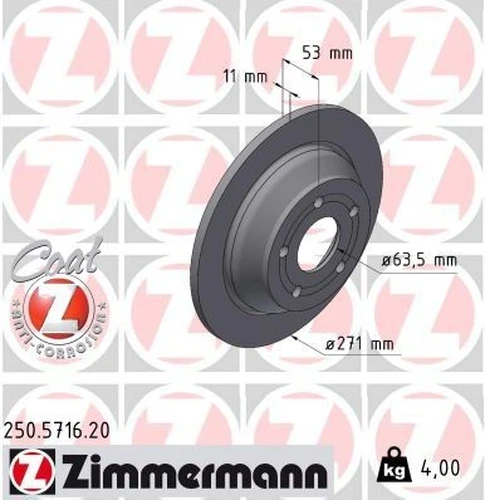 Тормозной диск ZIMMERMANN 250.5716.20