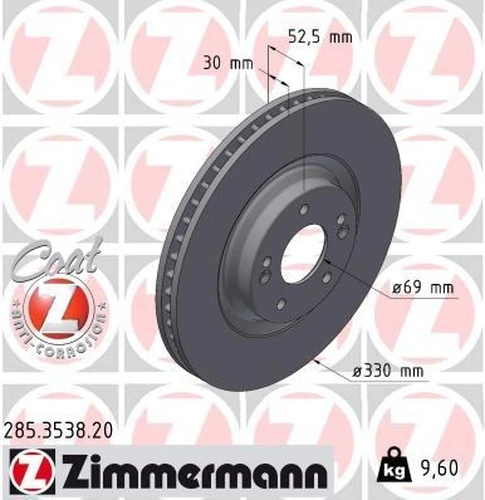 Тормозной диск ZIMMERMANN 285.3538.20