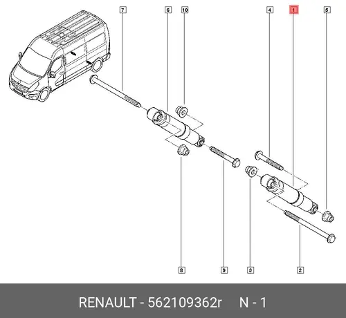 АМОРТИЗАТОР ЗАДНИЙ 562109362R RENAULT