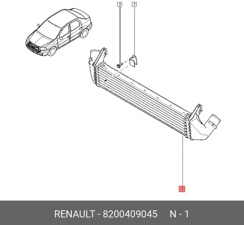 Интеркулер RENAULT 8200409045