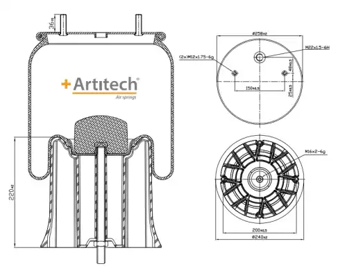 Пневмоподушка ARTITECH A42626CP