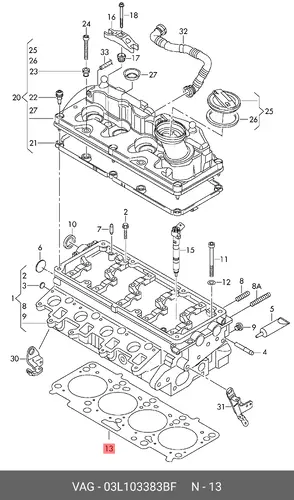 Прокладка ГБЦ VAG 03L103383BF