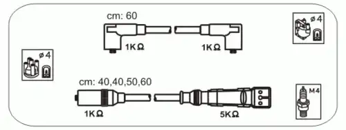 компл. высоковольт. проводов VW ABM29 JANMOR