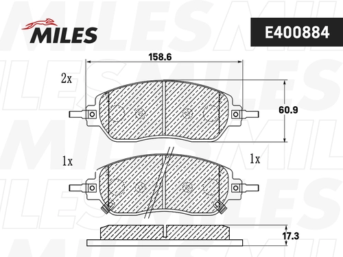 Тормозные колодки дисковые MILES E400884