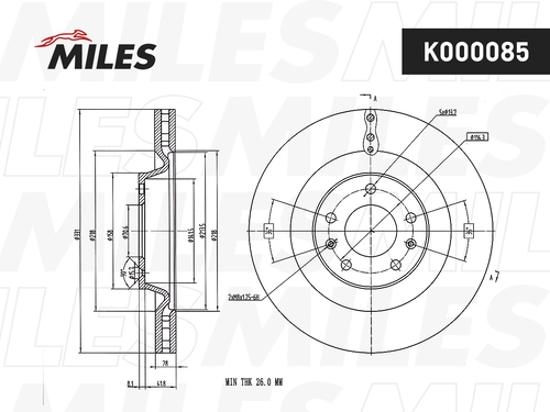 Диск тормозной K000085 MILES
