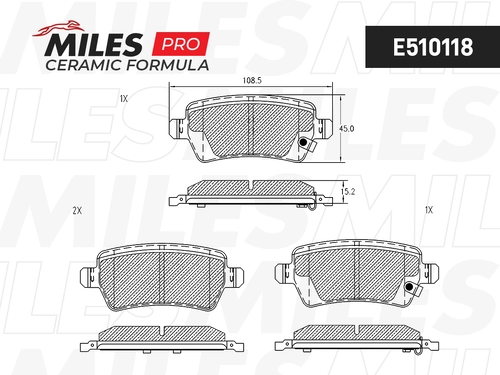 Тормозные колодки дисковые MILES E510118