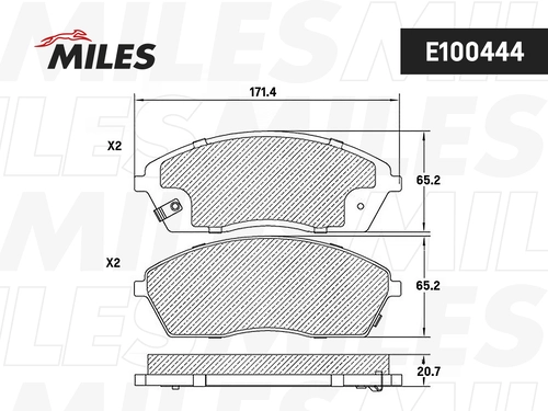 Тормозные колодки дисковые MILES E100444