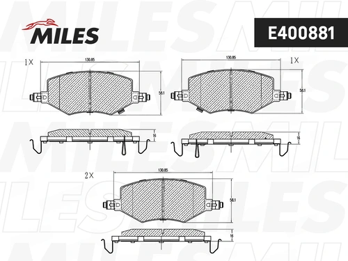 Тормозные колодки дисковые MILES E400881