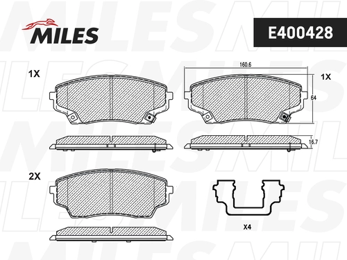 Тормозные колодки дисковые MILES E400428