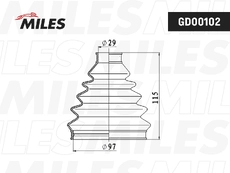 GD00102 Пыльник ШРУСа AUDI A3/VW G4/BORA 1.8-2.8 97-05 нар. MILES