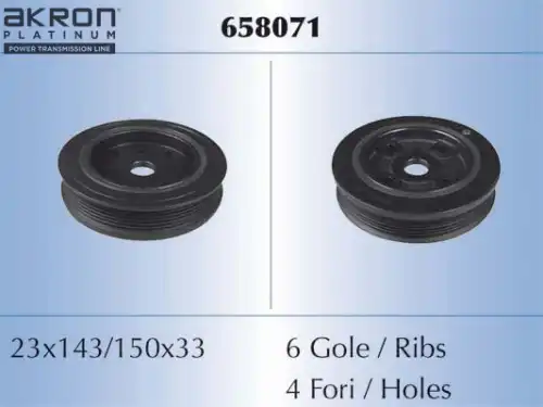 Шкив коленвала MALO 658071
