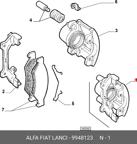 Суппорт тормозной ALFA ROMEO 9948123