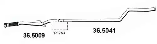Гофра глушителя ASSO 36. 5041 L= d=