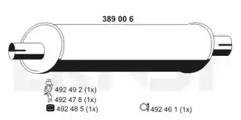 глушитель средняя часть MB 389 00 6 ERNST