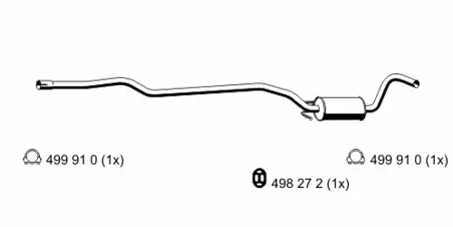 глушитель средняя часть Ford 312 29 5 ERNST